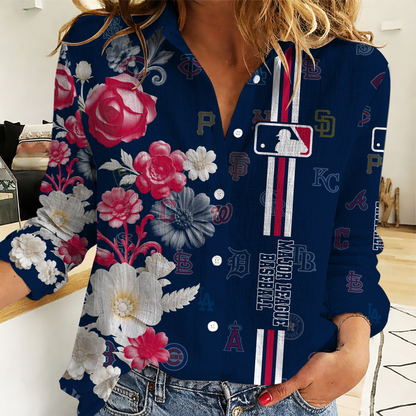 [FLASH SALE] NEW CUSTOMIZED MLB32 MLB ALL TEAMS WOMEN'S CASUAL SHIRT