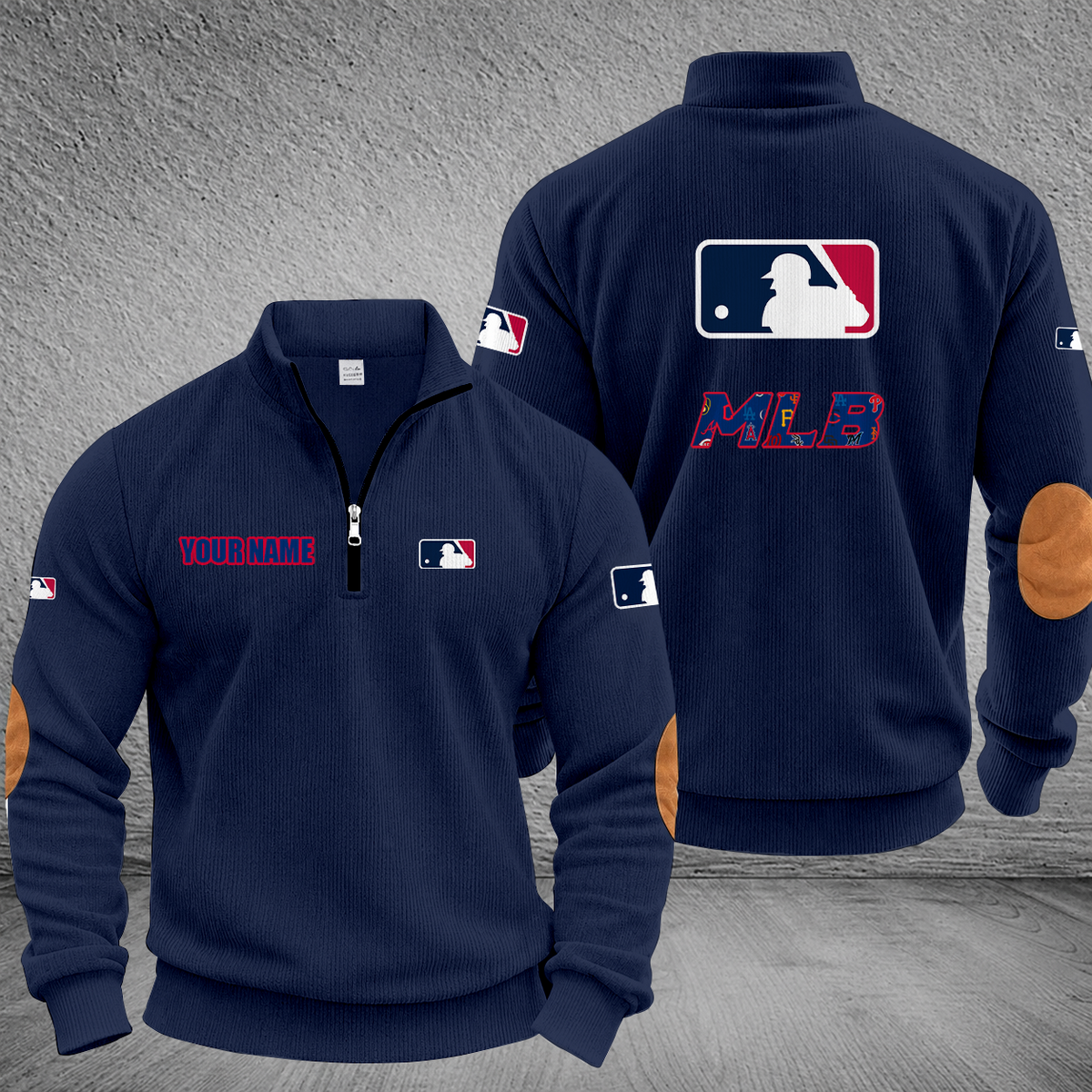 [FLASH SALE] NEW CUSTOMIZED MLB32 ALL TEAMS MULTICOLOR STRIPED QUATER ZIP SWEATSHIRT