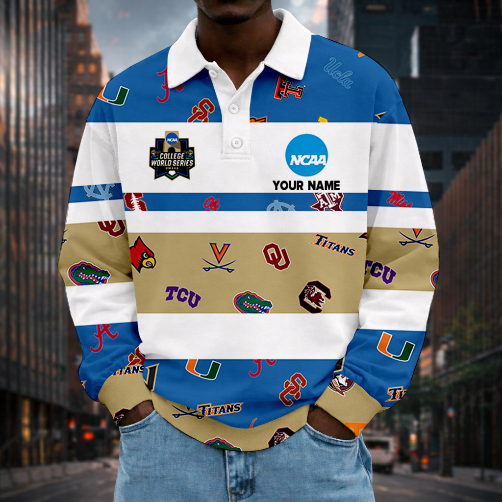 [FLASH SALE] NEW CUSTOMIZED NCAA32 CWS ALL TEAMS UNISEX LONG SLEEVE POLO