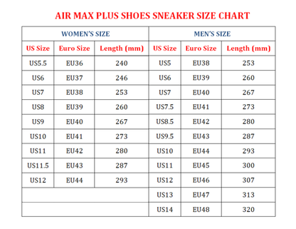 [FLASH SALE] NEW CUSTOMIZED CWS NCAA04 MIH MI HURRICANES UNISEX AIR MAX PLUS SNEAKERS