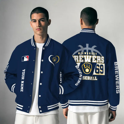 [FLASH SALE] NEW CUSTOMIZED MLB15 MBS MILWAUKEE BREWERS UNISEX T-SHIRT, POLO, HOODIE & JACKETS