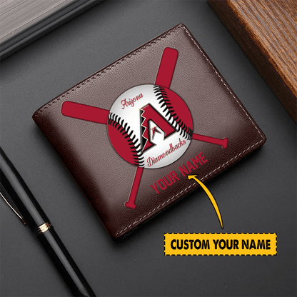 [FLASH SALE] NEW CUSTOMIZED MLB07 AZ DIAMONDBACKS LEATHER WALLET