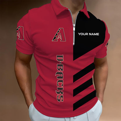 [FLASH SALE] NEW CUSTOMIZED MLB07 ADS ARIZONA DIAMONDBACKS ZIP POLO SHIRT