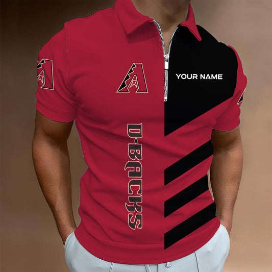 [FLASH SALE] NEW CUSTOMIZED MLB07 ADS ARIZONA DIAMONDBACKS ZIP POLO SHIRT