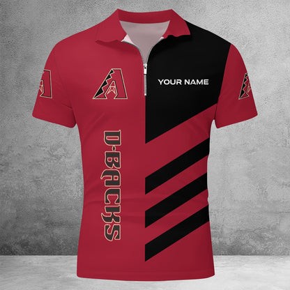 [FLASH SALE] NEW CUSTOMIZED MLB07 ADS ARIZONA DIAMONDBACKS ZIP POLO SHIRT