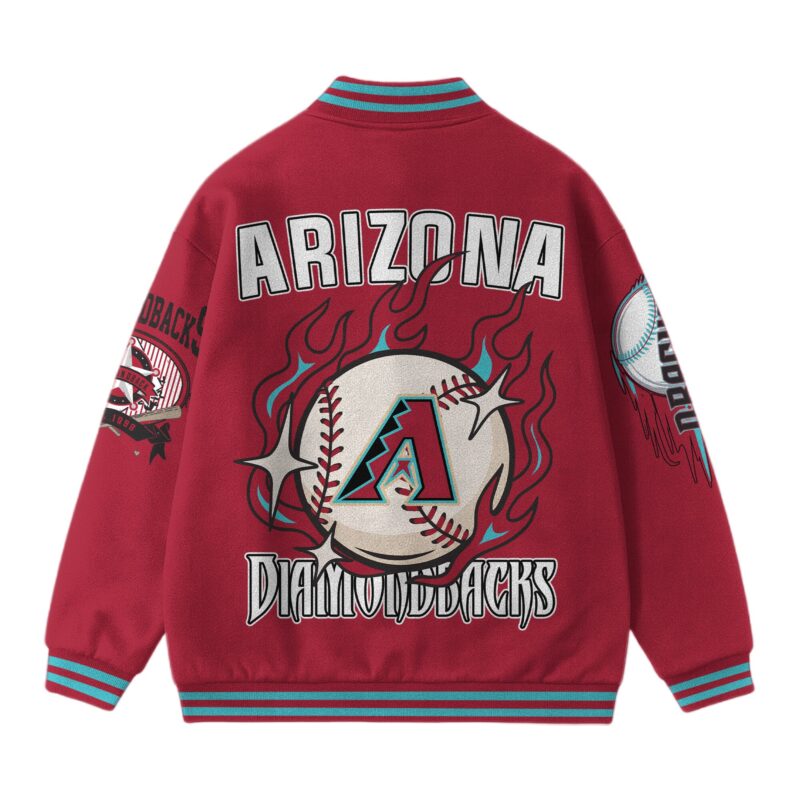 [FLASH SALE] NEW CUSTOMIZED MLB07 AZ DIAMONDBACKS SATIN VARSITY & BASEBALL JACKET