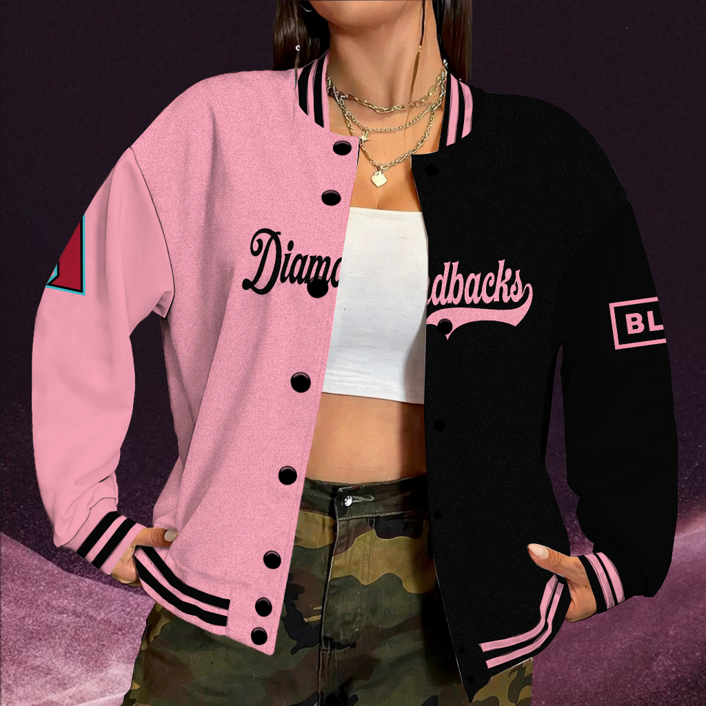 [FLASH SALE] NEW CUSTOMIZEDMLB07 ADS ARIZONA DIAMONDBACKS SATIN VARSITY & BASEBALL JACKET