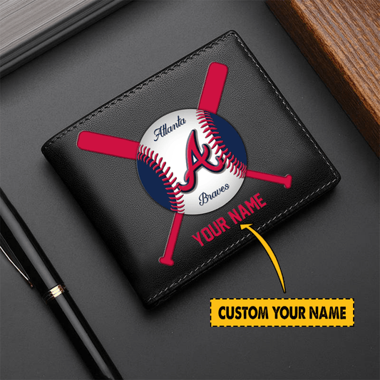 [FLASH SALE] NEW CUSTOMIZED MLB09 AT BRAVES LEATHER WALLET