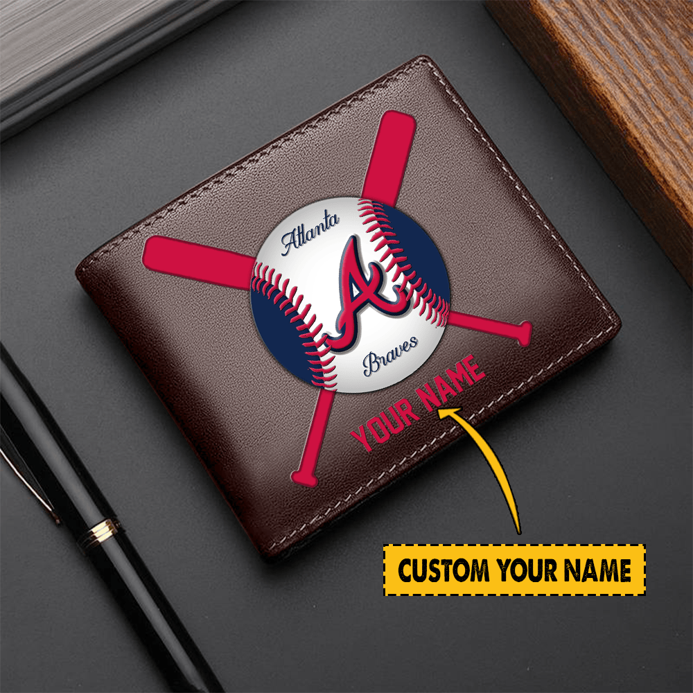 [FLASH SALE] NEW CUSTOMIZED MLB09 AT BRAVES LEATHER WALLET