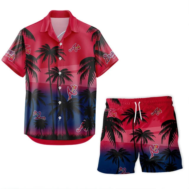 [FLASH SALE] NEW CUSTOMIZED MLB09 ABS ATLANTA BRAVES UNISEX HAWAIIAN SHIRT & SHORTS SET