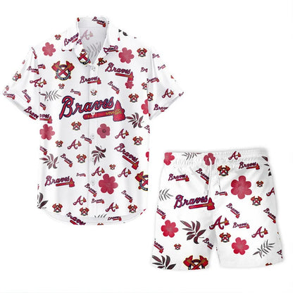[FLASH SALE] NEW CUSTOMIZED MLB09 ABS ATLANTA BRAVES UNISEX HAWAIIAN SHIRT & SHORTS SET