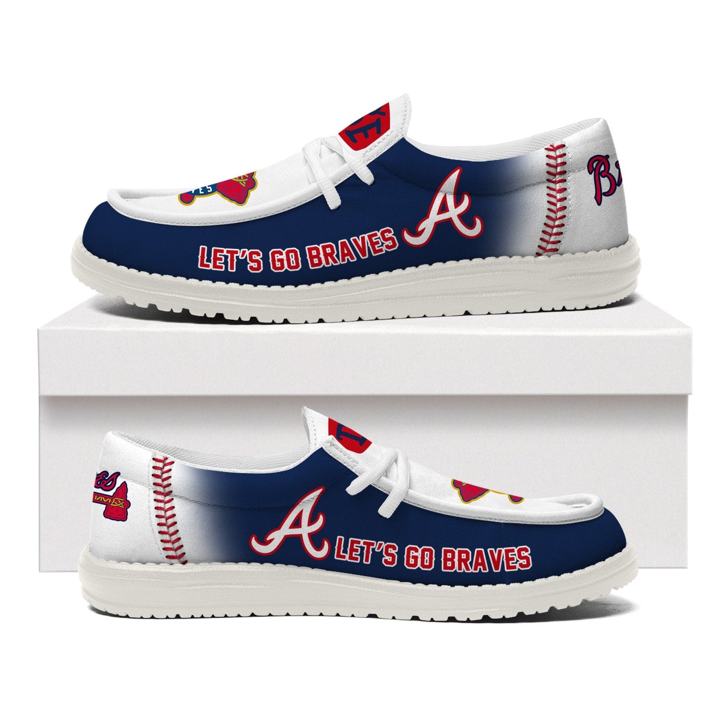 [FLASH SALE] NEW CUSTOMIZED MLB09 AT BRAVES LOAFER SHOES