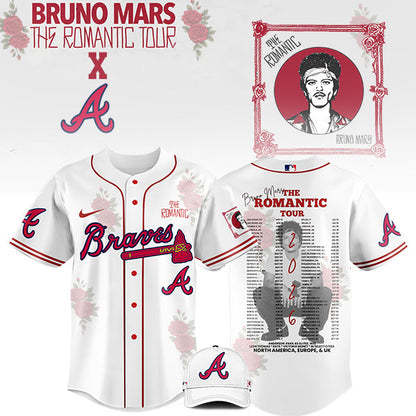 [FLASH SALE] NEW CUSTOMIZED MLB09 AT BRAVES x BRUNO MARS BASEBALL JERSEY & CAP