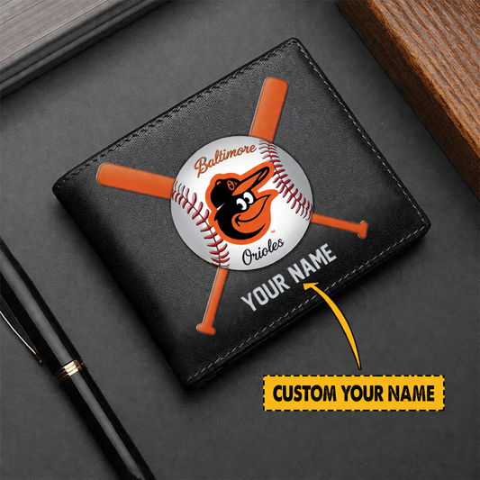 [FLASH SALE] NEW CUSTOMIZED MLB25 BT ORIOLES LEATHER WALLET