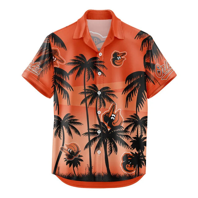 [FLASH SALE] NEW CUSTOMIZED MLB25 BOS BALTIMORE ORIOLES UNISEX HAWAIIAN SHIRT & SHORTS SET
