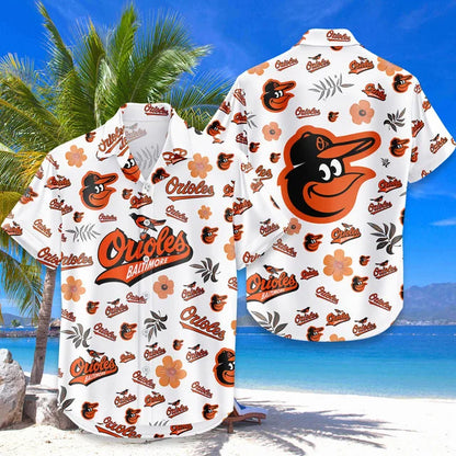 [FLASH SALE] NEW CUSTOMIZED MLB25 BOS BALTIMORE ORIOLES UNISEX HAWAIIAN SHIRT & SHORTS SET