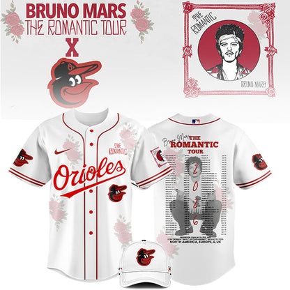 [FLASH SALE] NEW CUSTOMIZED MLB25 BT ORIOLES x BRUNO MARS BASEBALL JERSEY & CAP