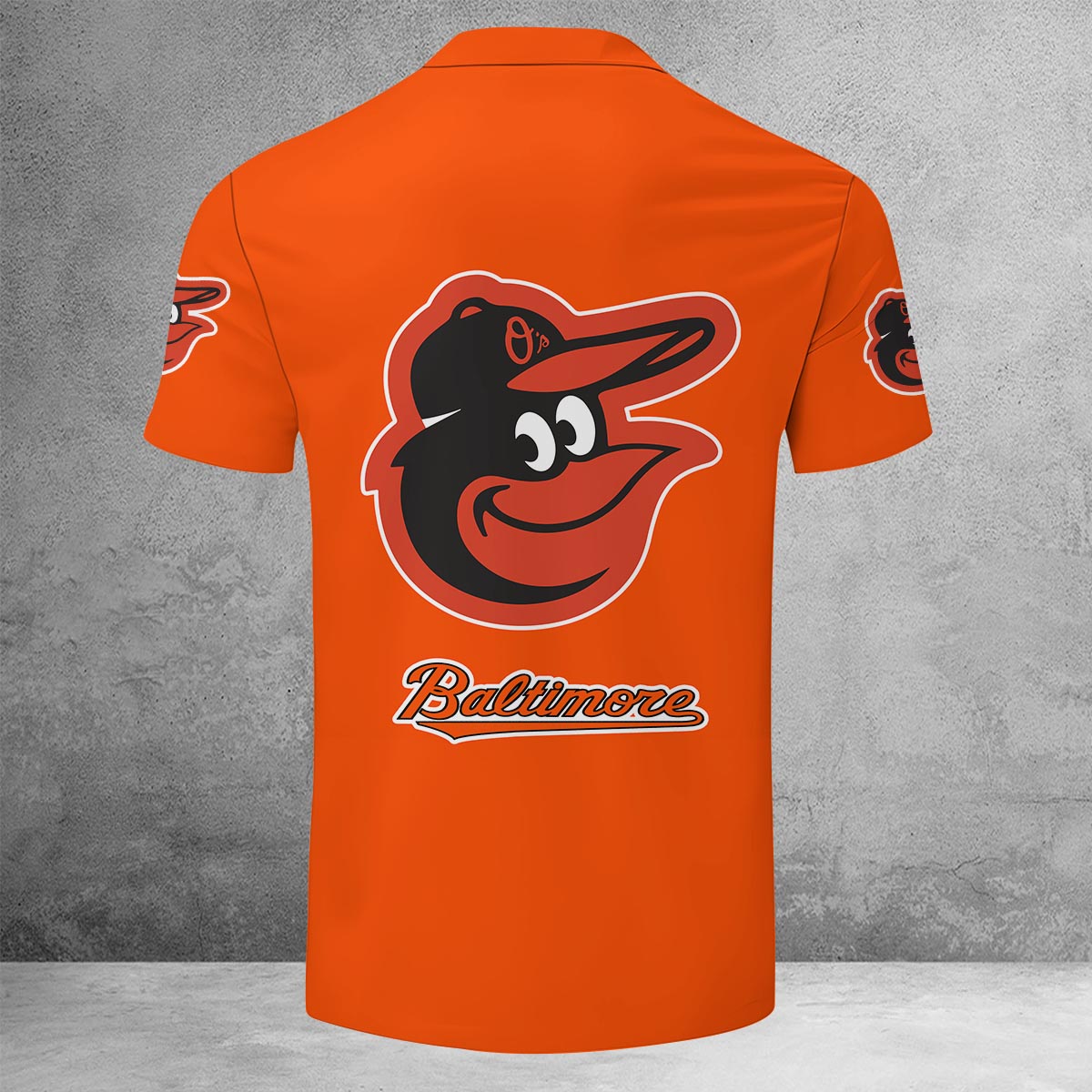 [FLASH SALE] NEW CUSTOMIZED MLB25 BOS BALTIMORE ORIOLES ZIP POLO SHIRT