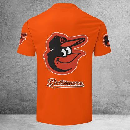 [FLASH SALE] NEW CUSTOMIZED MLB25 BOS BALTIMORE ORIOLES ZIP POLO SHIRT