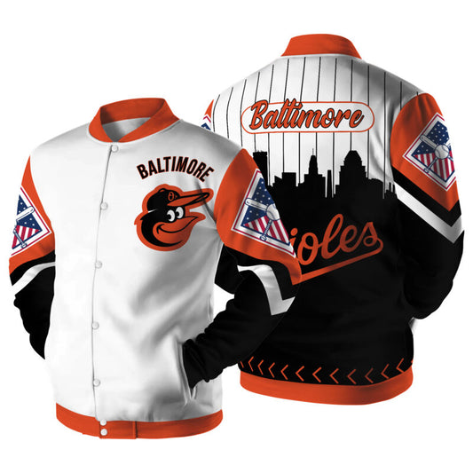 [FLASH SALE] NEW CUSTOMIZED MLB25 BT ORIOLES SATIN VARSITY & BASEBALL JACKET