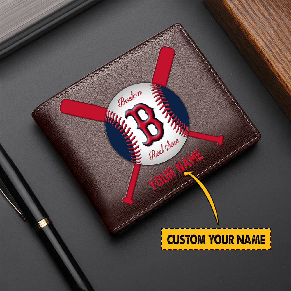 [FLASH SALE] NEW CUSTOMIZED MLB03 BR SOX LEATHER WALLET