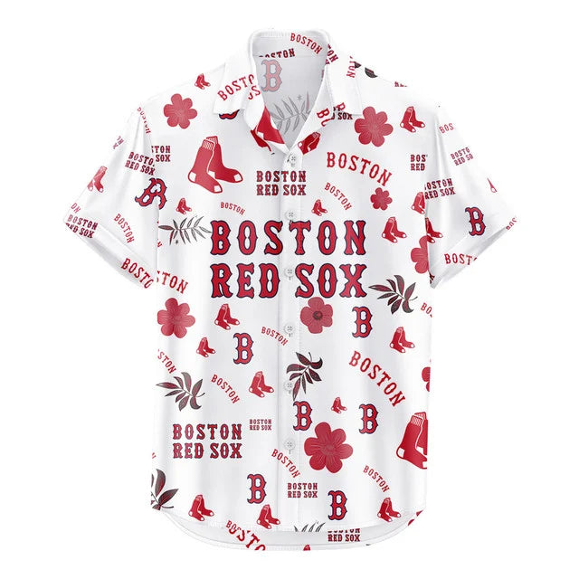 [FLASH SALE] NEW CUSTOMIZED MLB03 BRS BOSTON RED SOX UNISEX HAWAIIAN SHIRT & SHORTS SET