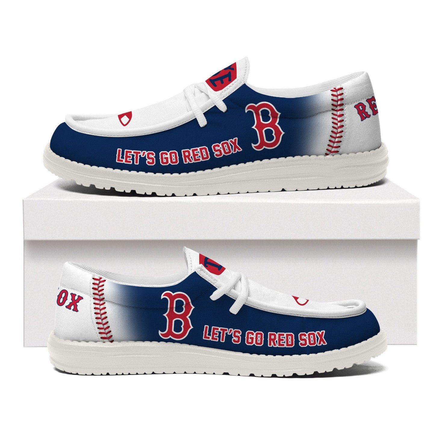 [FLASH SALE] NEW CUSTOMIZED MLB03 BR SOX LOAFER SHOES