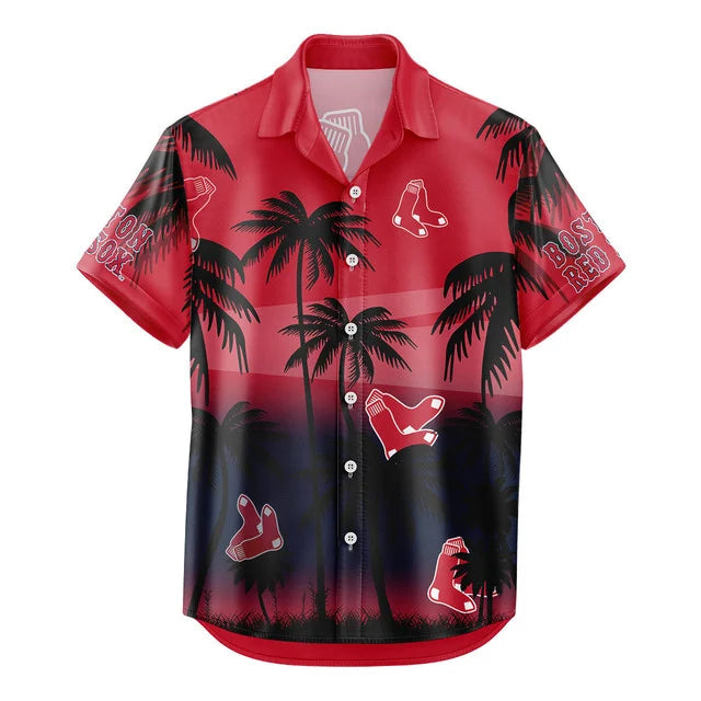 [FLASH SALE] NEW CUSTOMIZED MLB03 BRS BOSTON RED SOX UNISEX HAWAIIAN SHIRT & SHORTS SET