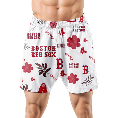 [FLASH SALE] NEW CUSTOMIZED MLB03 BRS BOSTON RED SOX UNISEX HAWAIIAN SHIRT & SHORTS SET
