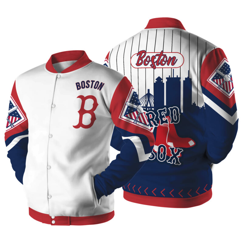 [FLASH SALE] NEW CUSTOMIZED MLB03 BR SOX SATIN VARSITY & BASEBALL JACKET