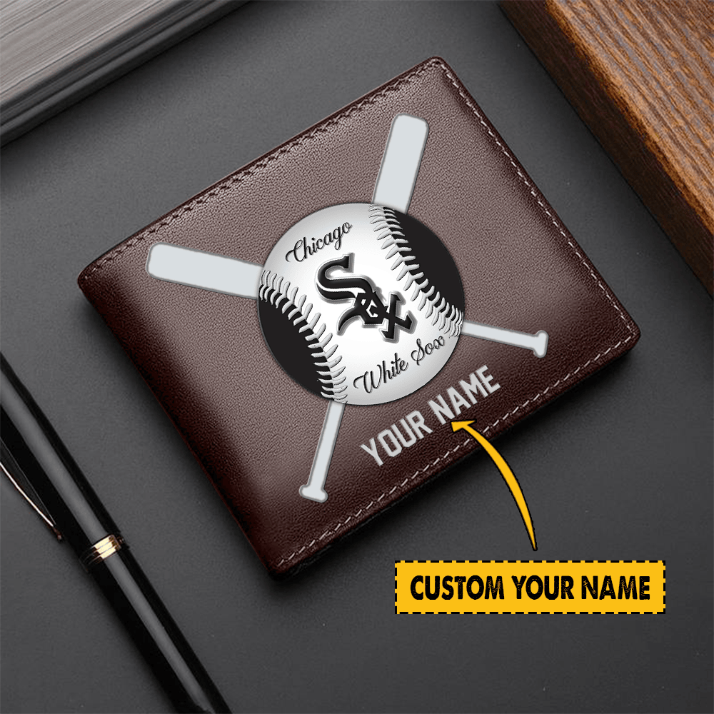 [FLASH SALE] NEW CUSTOMIZED MLB26 CW SOX LEATHER WALLET