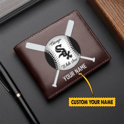 [FLASH SALE] NEW CUSTOMIZED MLB26 CW SOX LEATHER WALLET