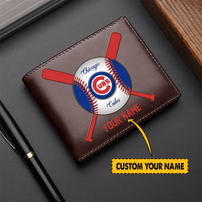 [FLASH SALE] NEW CUSTOMIZED MLB04 CH CUBS LEATHER WALLET