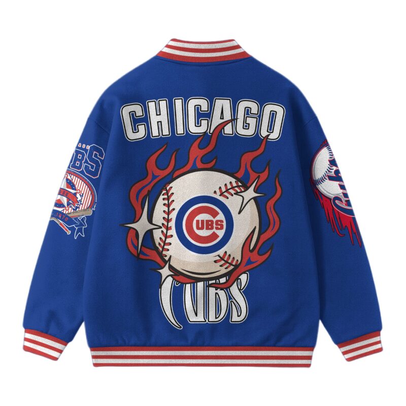 [FLASH SALE] NEW CUSTOMIZED MLB04 CH CUBS SATIN VARSITY & BASEBALL JACKET