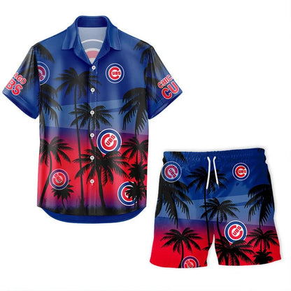 [FLASH SALE] NEW CUSTOMIZED MLB04 CCS CHICAGO CUBS UNISEX HAWAIIAN SHIRT & SHORTS SET