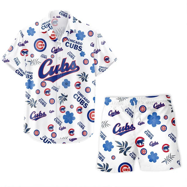 [FLASH SALE] NEW CUSTOMIZED MLB04 CCS CHICAGO CUBS UNISEX HAWAIIAN SHIRT & SHORTS SET