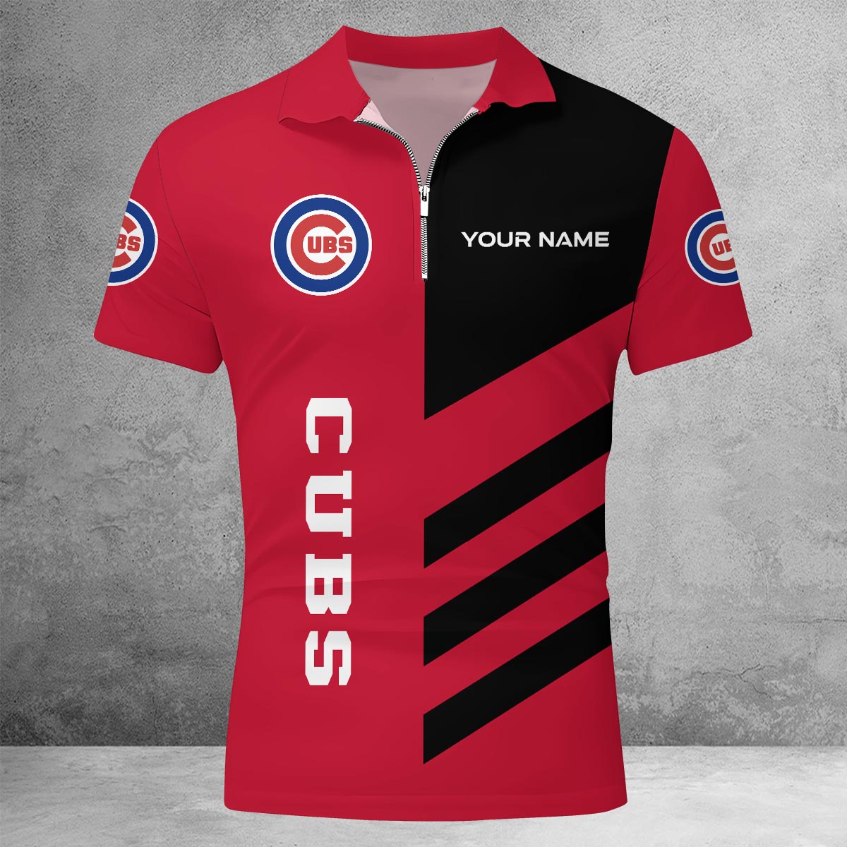 [FLASH SALE] NEW CUSTOMIZED MLB04 CCS CHICAGO CUBS ZIP POLO SHIRT