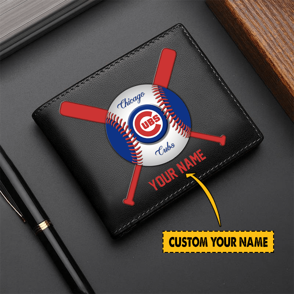 [FLASH SALE] NEW CUSTOMIZED MLB04 CH CUBS LEATHER WALLET