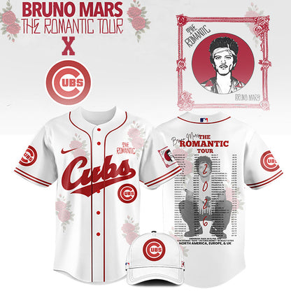 [FLASH SALE] NEW CUSTOMIZED MLB04 CH CUBS x BRUNO MARS BASEBALL JERSEY & CAP
