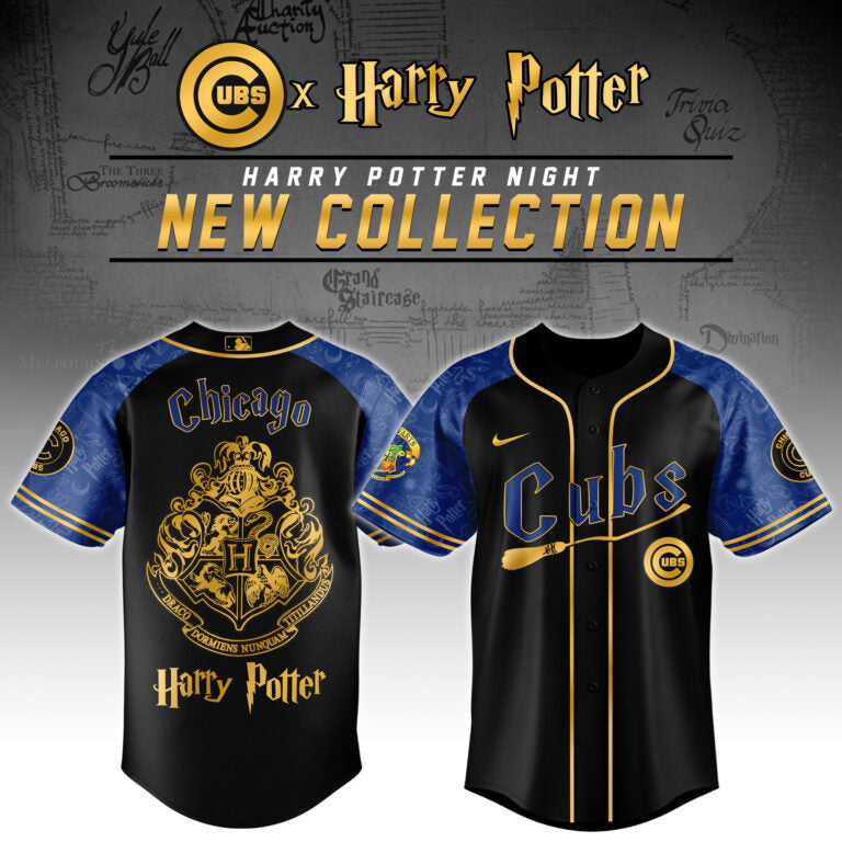 [FLASH SALE] NEW CUSTOMIZED MLB04 CH CUBS x HARRY POTTER BASEBALL JERSEY & CAP