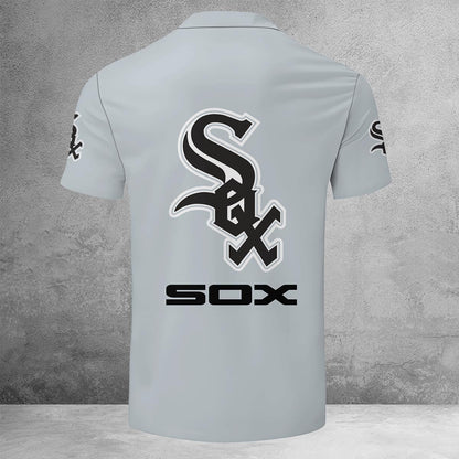 [FLASH SALE] NEW CUSTOMIZED MLB26 CWS CHICAGO WHITE SOX ZIP POLO SHIRT