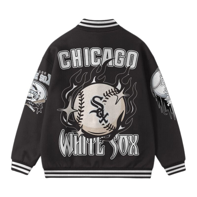 [FLASH SALE] NEW CUSTOMIZED MLB26 CW SOX SATIN VARSITY & BASEBALL JACKET
