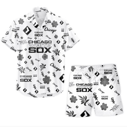 [FLASH SALE] NEW CUSTOMIZED MLB26 CWS CHICAGO WHITE SOX UNISEX HAWAIIAN SHIRT & SHORTS SET