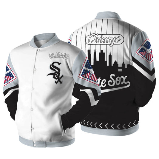 [FLASH SALE] NEW CUSTOMIZED MLB26 CW SOX SATIN VARSITY & BASEBALL JACKET