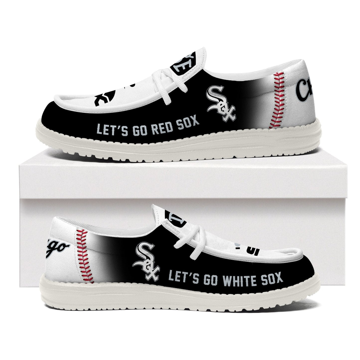 [FLASH SALE] NEW CUSTOMIZED MLB26 CW SOX LOAFER SHOES