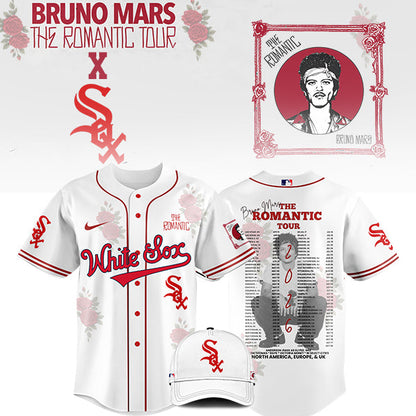 [FLASH SALE] NEW CUSTOMIZED MLB03 BR SOX x BRUNO MARS BASEBALL JERSEY & CAP