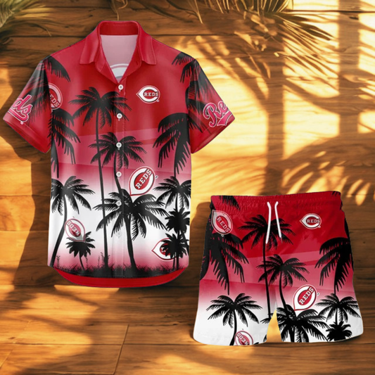 [FLASH SALE] NEW CUSTOMIZED MLB05 CRS CINCINNATI REDS UNISEX HAWAIIAN SHIRT & SHORTS SET