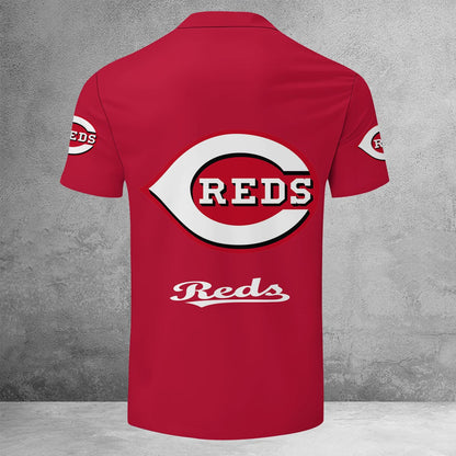 [FLASH SALE] NEW CUSTOMIZED MLB05 CRS CINCINNATI REDS ZIP POLO SHIRT