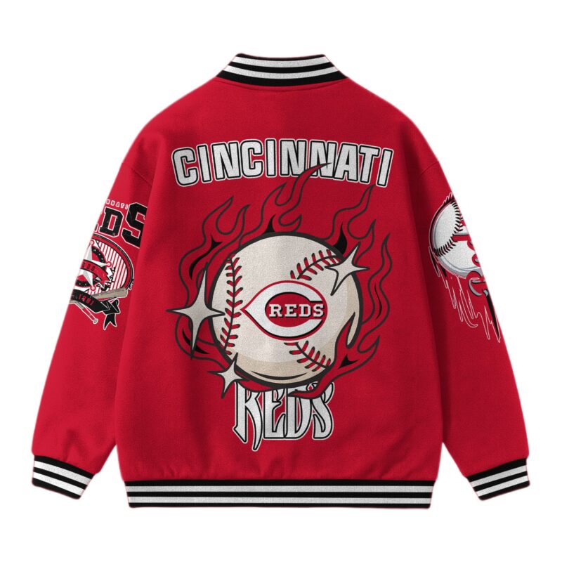 [FLASH SALE] NEW CUSTOMIZED MLB05 CC REDS SATIN VARSITY & BASEBALL JACKET