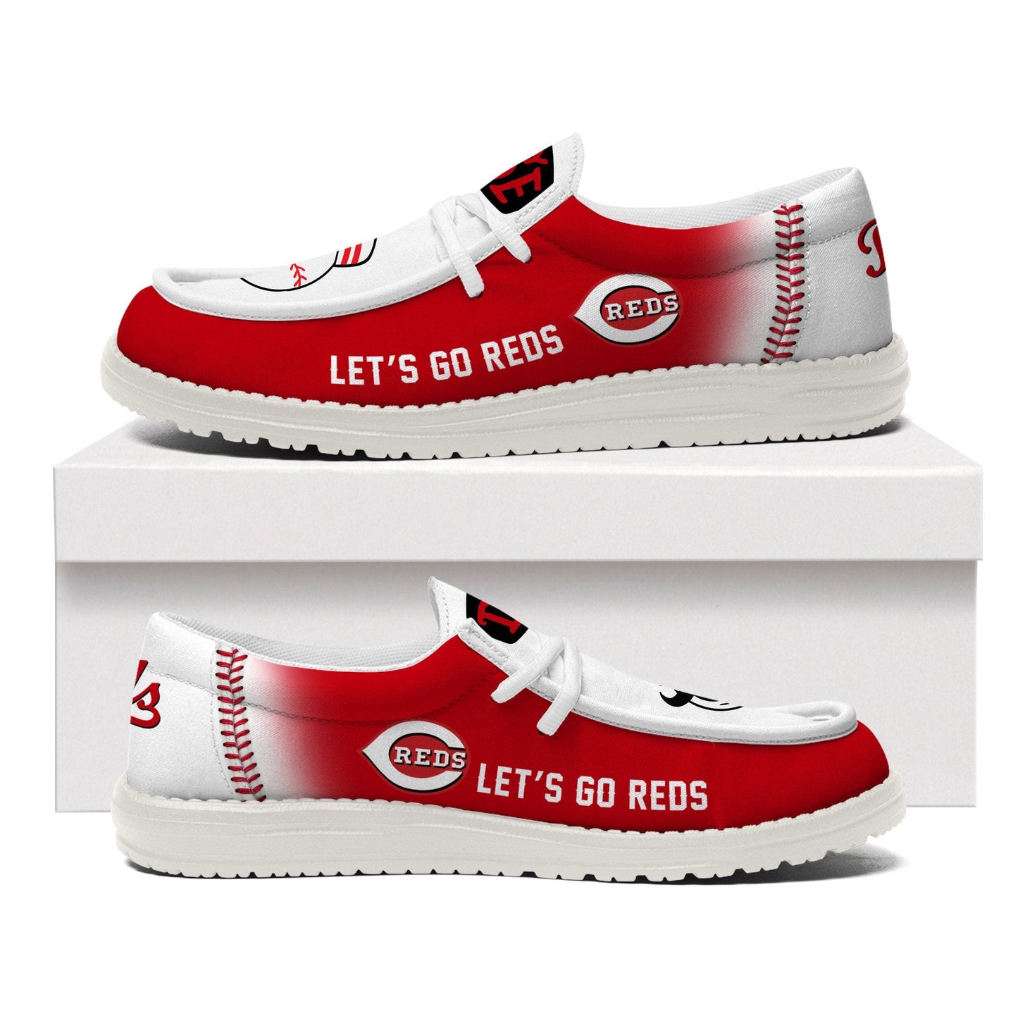 [FLASH SALE] NEW CUSTOMIZED MLB05 CC REDS LOAFER SHOES